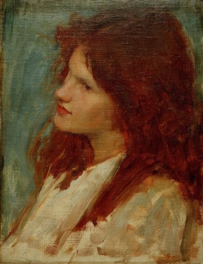 Cabeza de una niña de John William Waterhouse